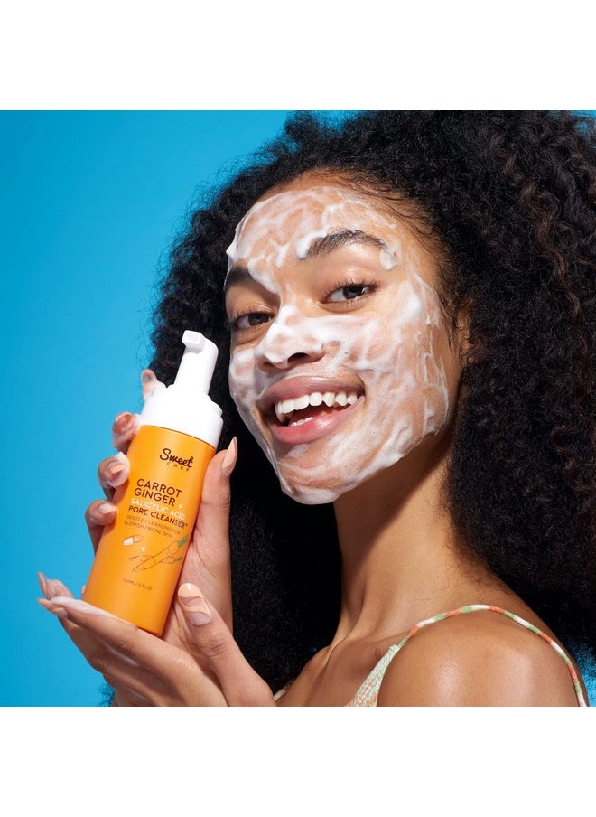 Sweet Chef Carrot Ginger + Salicylic Acid Pore Cleanser - Foaming Face Wash and Gentle Cleanser for Blemish Prone Skin - Brightening Ginger, Pore Minimizer Carrot and Exfoliating Face Wash (5 fl oz)