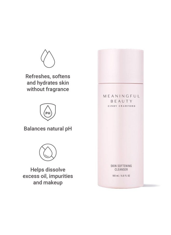 Meaningful Beauty Skin Softening Cleanser (Non-Foaming, Oil Free, Fragrance Free Wash), 6 Fl Oz
