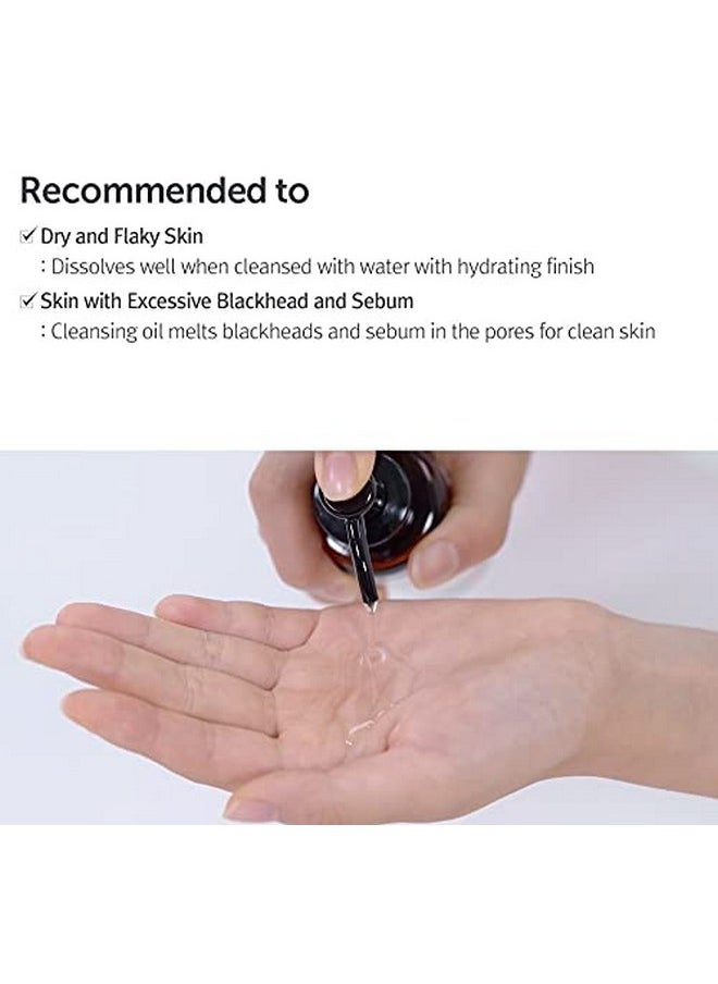 [DearKlairs] Gentle Black Deep Cleansing Oil 5.07 Oz | Composed of natural Vegan Black Bean, Black Sesame, Black Currant Seed oil for gentle, non-irritating cleanser for sensitive skin