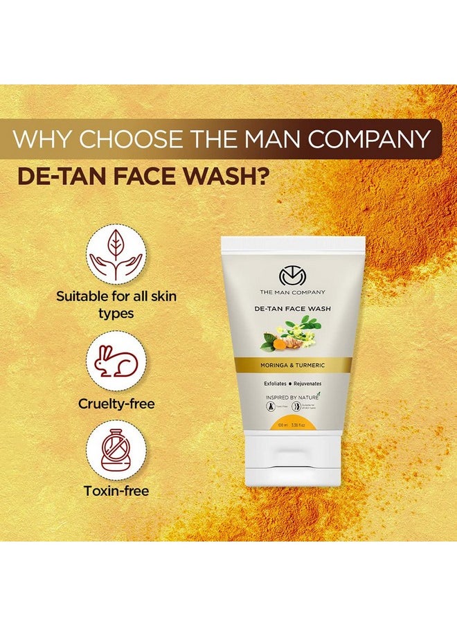 The Man Company De Tan Face Wash with Turmeric & Moringa Tan Removal, Oil Control & Deep Cleansing Blackheads Removal (100 ml (Pack of 1))