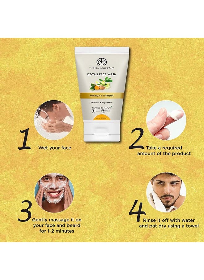 The Man Company De Tan Face Wash with Turmeric & Moringa Tan Removal, Oil Control & Deep Cleansing Blackheads Removal (100 ml (Pack of 1))