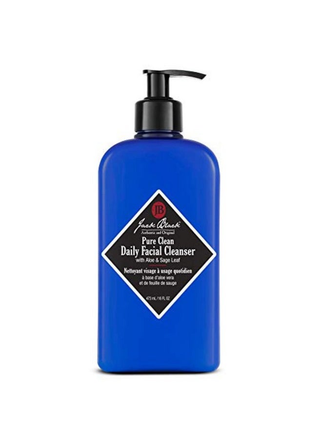 Jack Black - Pure Clean Daily Facial Cleanser, 16 fl oz â€“ 2-in-1 Facial Cleanser and Toner, Removes Dirt and Oil, PureScience Formula, Certified Organic Ingredients, Aloe and Sage Leaf