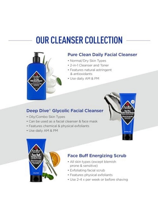 Jack Black - Pure Clean Daily Facial Cleanser, 16 fl oz â€“ 2-in-1 Facial Cleanser and Toner, Removes Dirt and Oil, PureScience Formula, Certified Organic Ingredients, Aloe and Sage Leaf