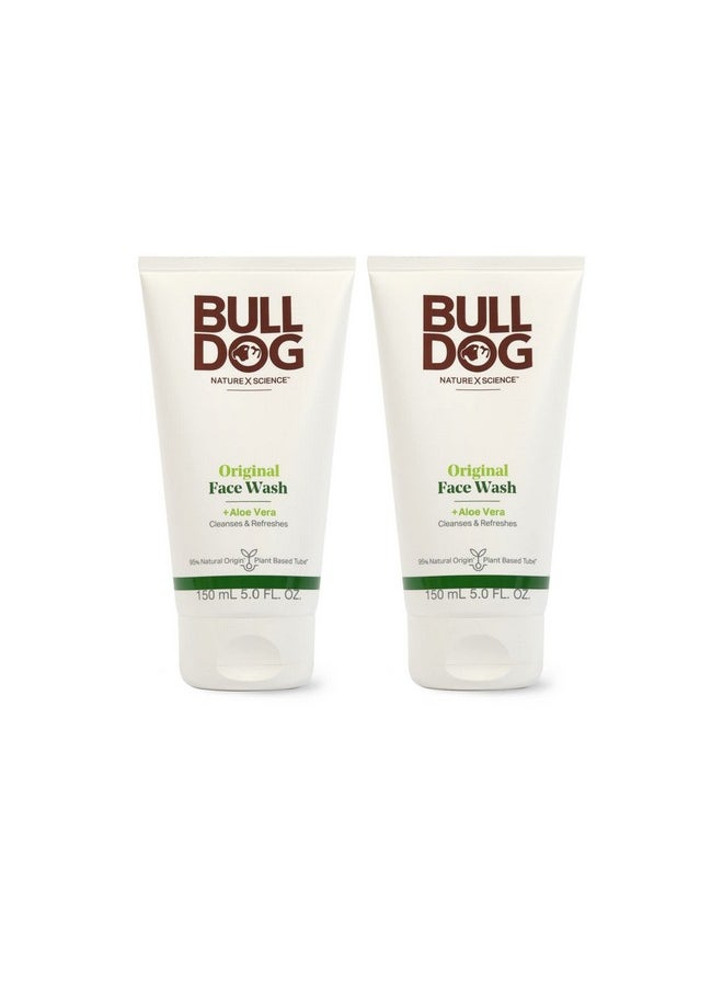BULLDOG Mens Skincare and Grooming Original Face Wash, 5 Fluid Ounce - Pack of 2