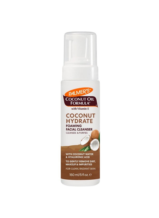 Palmer's Coconut Oil Formula Coconut Hydrate Foaming Facial Cleanser, 5 Fl Oz, Face Wash with Coconut Water, Hyaluronic Acid & Vitamin E, Gentle Cleansing, Purifying & Moisturizing Skin Care