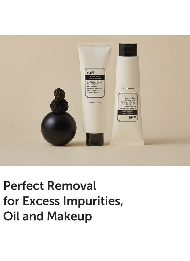 DearKlairs] Gentle Black Facial Cleanser, 4.73 Fl Oz | Vegan, low pH, Hydrating Finish, 99% Fine Dust Removal, A Creamy foam cleanser, daily face wash