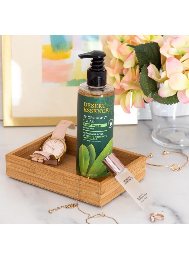 Desert Essence Thoroughly Clean Face Wash - Original - 8.5 Fl Oz - Pack of 2 - Tea Tree Oil - For Soft Radiant Skin - Gentle Cleanser - Extracts Of Goldenseal, Awapuhi, & Chamomile Essential Oils