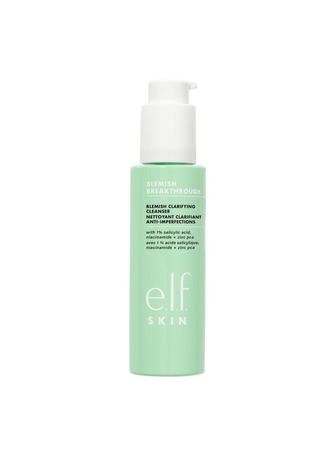 e.l.f. SKIN Blemish Breakthrough Clarifying Cleanser, Gel Cleanser For Removing Makeup, Controlling Oil & Clarifying Pores, 1% Salicylic Acid