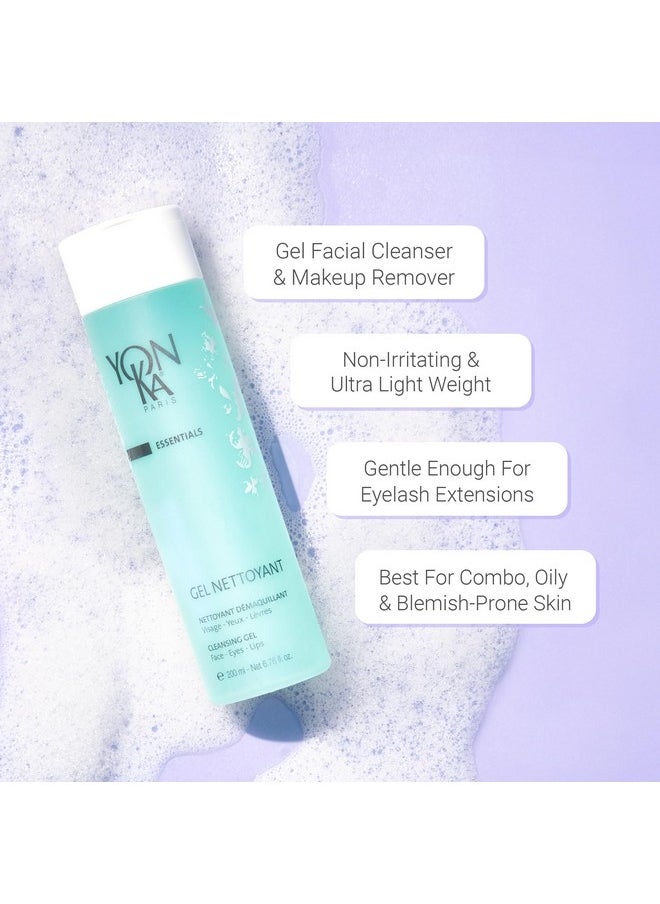 Yonka Gel Face Cleanser, Gentle Foaming Face Wash and Makeup Remover, Natural Plant-Based Formula to Cleanse Pores and Balance Skins pH, Acne Prone and Oily Skin, Paraben-Free, 6.8 Fl Oz