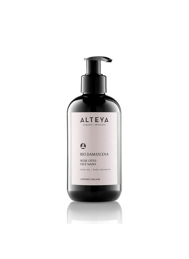 Alteya Organics Face Wash USDA Certified Organic Skin Care 8.5 Fl Oz/250 mL Bio Damascena Award-Winning Face Cleanser With Organic Bulgarian Rose Oil Purifying, Soothing and Beautifying