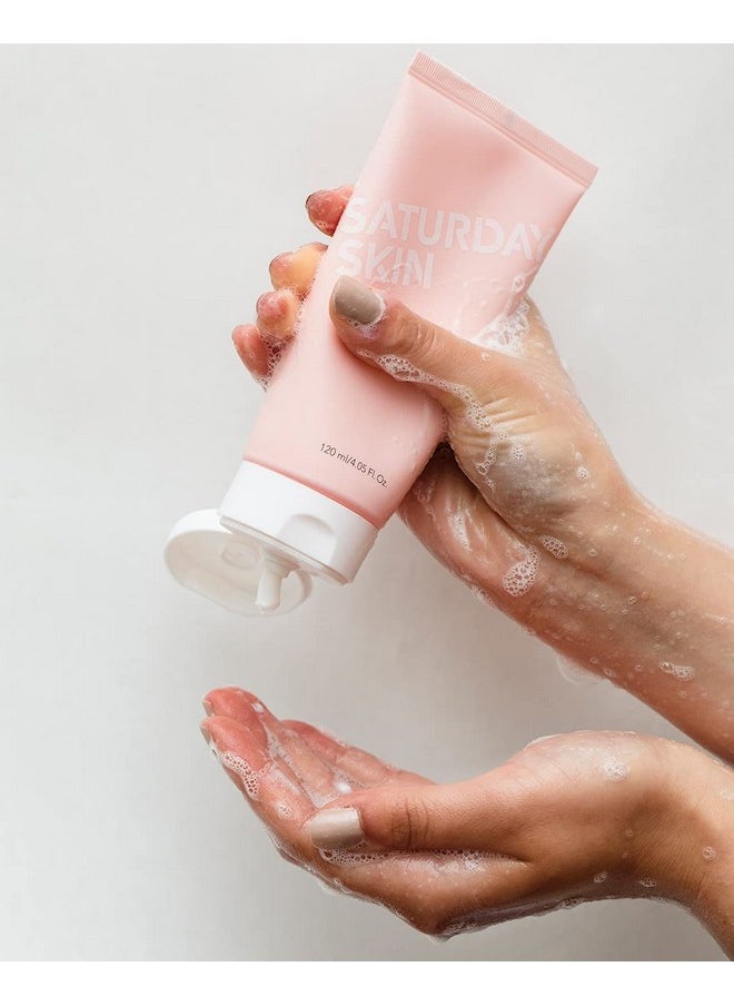 Saturday Skin Face Cleanser Hydrating Foam Cleanser Natural ingredients Anti-aging | Makeup Remover and Face Wash | Fragrance Free Ideal for Sensitive, Dry Skin Korean Skincare
