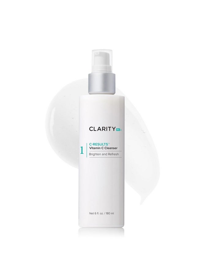 ClarityRx C-Results Vitamin C Facial Cleanser, Natural Plant-Based Brightening Face Wash with Lactic Acid (6 fl oz)