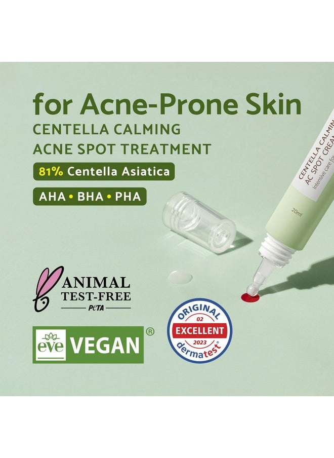 IUNIK 81% Concentrated Centella Calming Gel Acne Spot Cream w/AHA BHA PHA Salicylic Acid Niacinamide Tea Tree Oil-Free Blemish Pimple Lightweight for Adults & Teens .67 Oz Sensitive Acne-prone skin