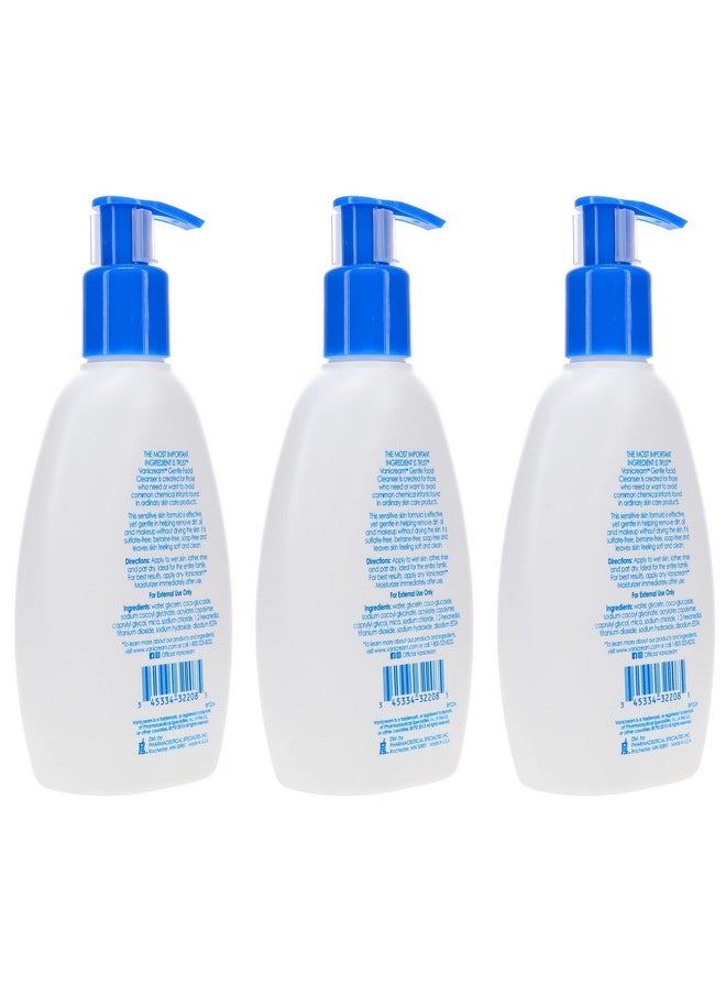 Vanicream Gentle Facial Cleanser for Sensitive Skin, 8 Oz (Pack of 3), Unscented, 24 Fl Oz