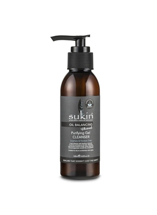SUKIN Oil Balancing Charcoal Gel Cleanser, 125 ML