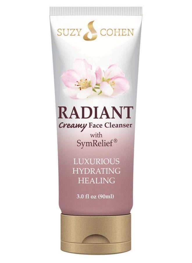 Script Essentials Radiant Creamy Cleanser With SymRelief By Suzy Cohen - Luxurious Hydrating Healing Solution For Troubled Skin - Perfect for Cystic Acne, Blotchy, Dry, Red, And Irritated Skin (3oz)