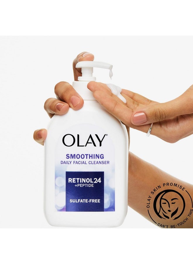 Olay Retinol 24 + Peptide Face Wash, Smoothing, Sulfate-Free, 16 oz