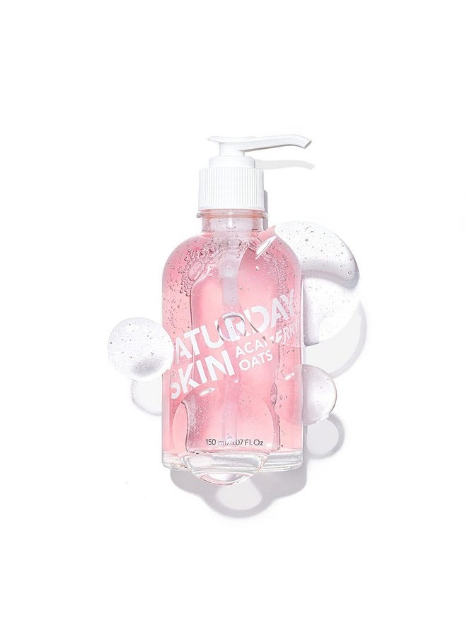 Saturday Skin Hydrating Gentle Facial Gel Cleanser Makeup Remover Sensitive Skin Face Wash Antioxidant Vitamin Brightening Smoothing | Korean Skin Care CICA Acai Berry Oats