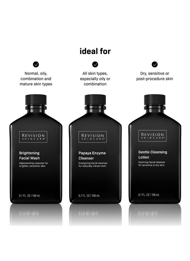 Revision Skincare Papaya Enzyme Cleanser, Energizing Facial Cleanser with Salicylic Acid, Soothing and Exfoliating, 6.7 fl oz