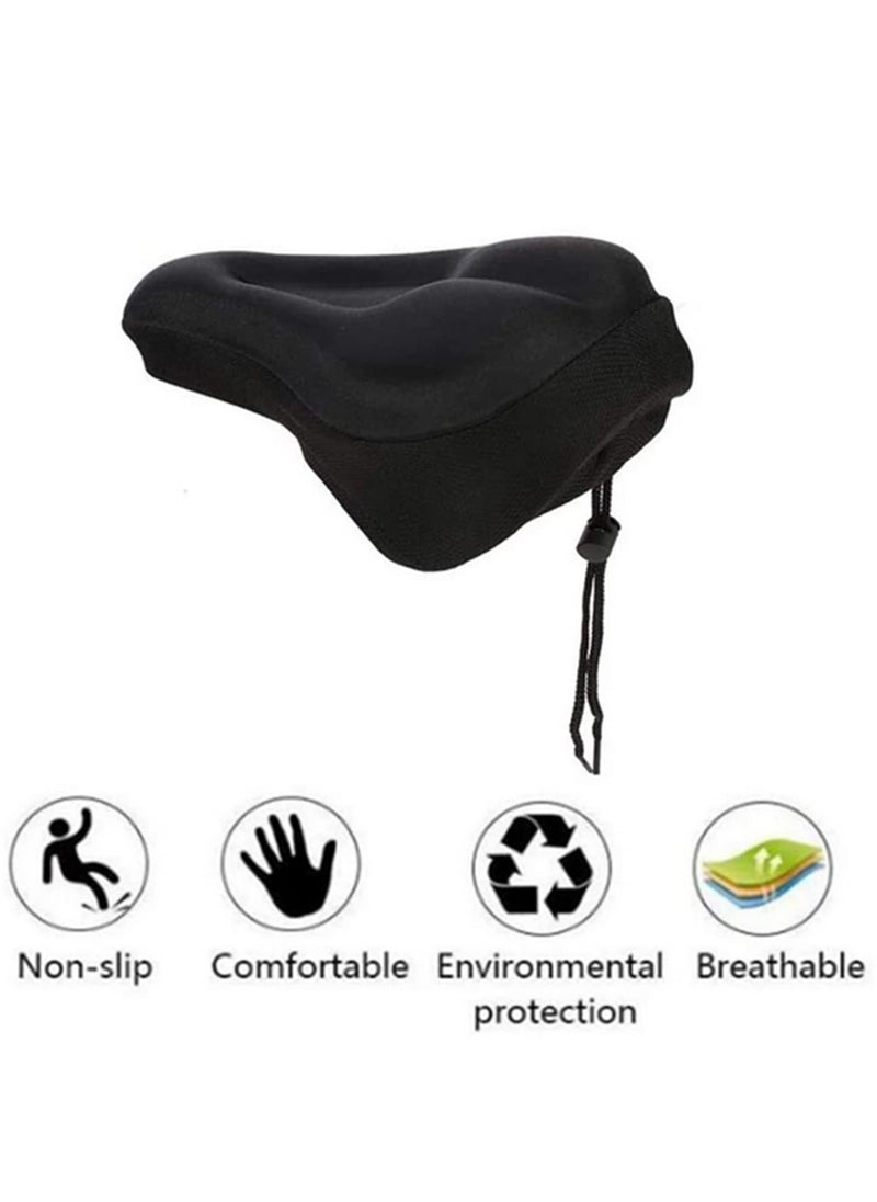 1PCS 3D Soft Thickened Gel Bicycle Seat Cover Breathable, Anti-Slip Mountain Bike Saddle Cushion Pad for Long-Distance Riding-29x19x2.9cm