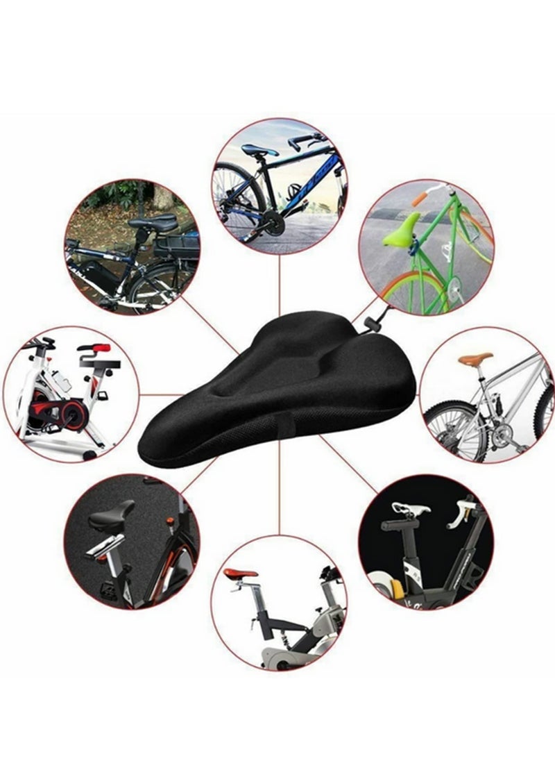 1PCS 3D Soft Thickened Gel Bicycle Seat Cover Breathable, Anti-Slip Mountain Bike Saddle Cushion Pad for Long-Distance Riding-29x19x2.9cm