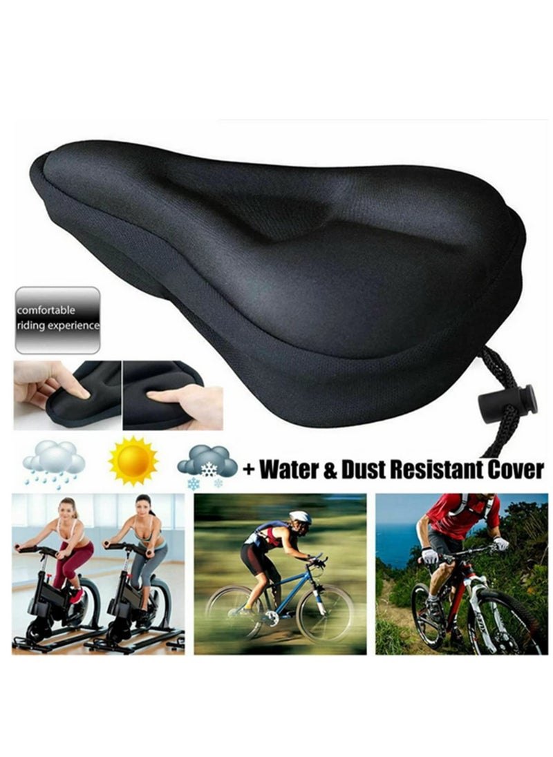 1PCS 3D Soft Thickened Gel Bicycle Seat Cover Breathable, Anti-Slip Mountain Bike Saddle Cushion Pad for Long-Distance Riding-29x19x2.9cm