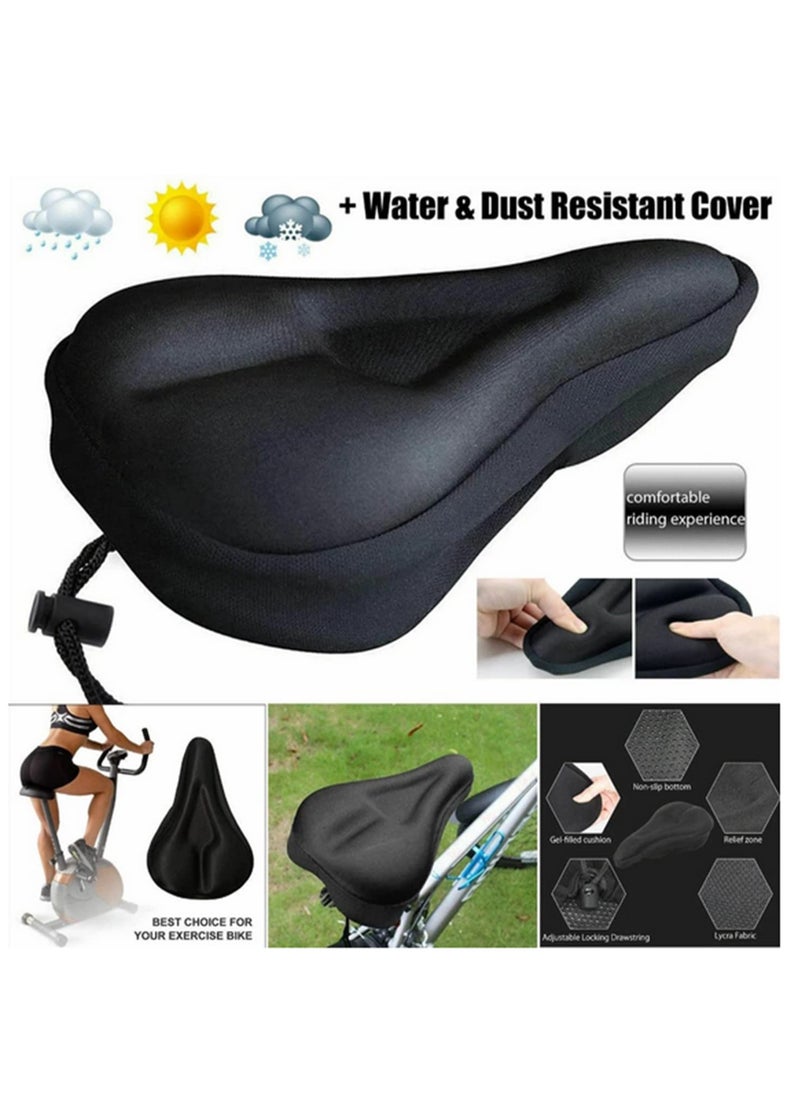 1PCS 3D Soft Thickened Gel Bicycle Seat Cover Breathable, Anti-Slip Mountain Bike Saddle Cushion Pad for Long-Distance Riding-29x19x2.9cm