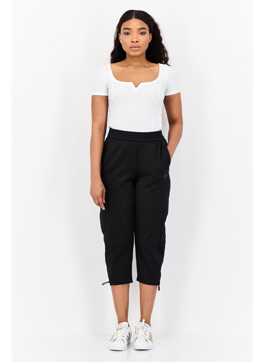 Women Sportswear Fit Brand Logo Outdoor Sweatpants, Black