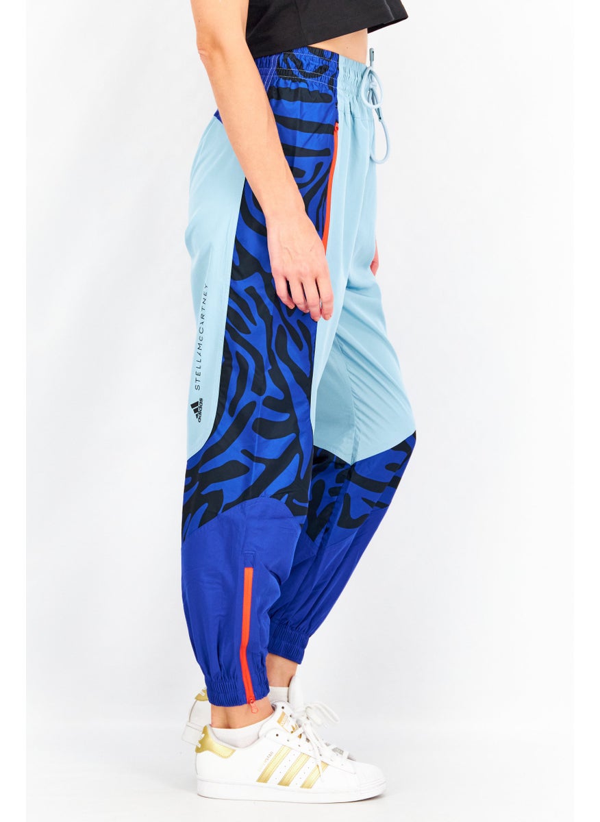 Women Sportswear Fit Training Track Pants, Blue Combo