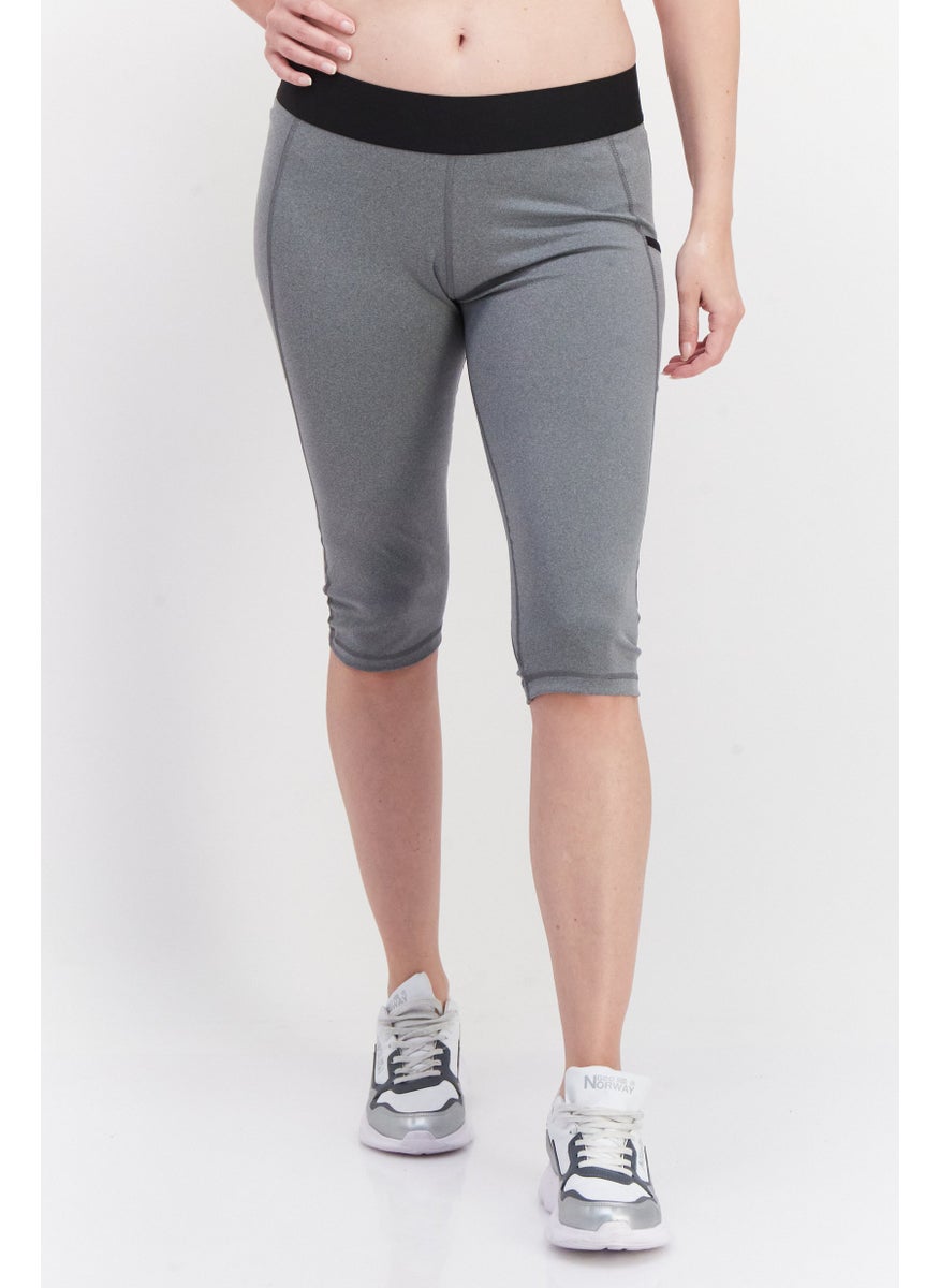 Women Sportwear Fit Brand Logo Cap Tights, Black