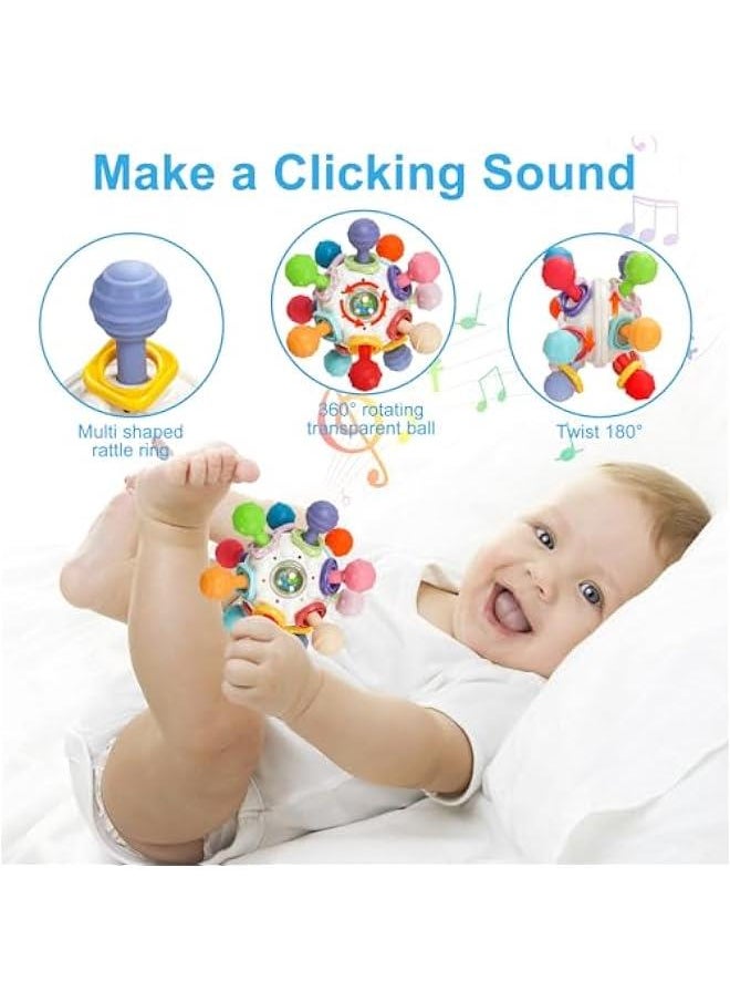 Baby Montessori Sensory Toys for 0-6 6-12 Months, Food Grade Teething Toys for Babies 0 3 6 9 12 18 Months, Newborn Infant Learning Developmental Toys Gifts for 1 2 Year Old Boys Girls