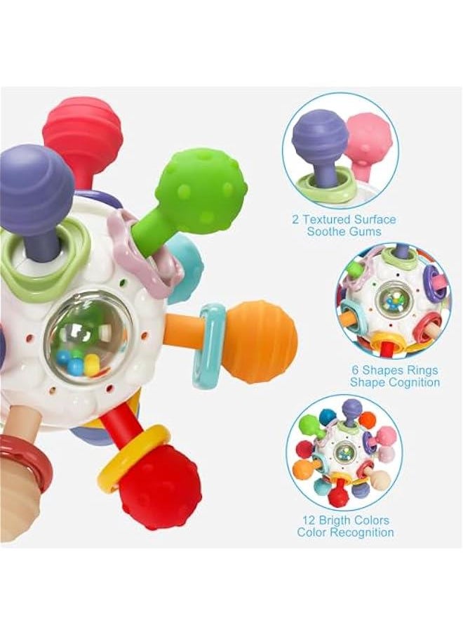Baby Montessori Sensory Toys for 0-6 6-12 Months, Food Grade Teething Toys for Babies 0 3 6 9 12 18 Months, Newborn Infant Learning Developmental Toys Gifts for 1 2 Year Old Boys Girls