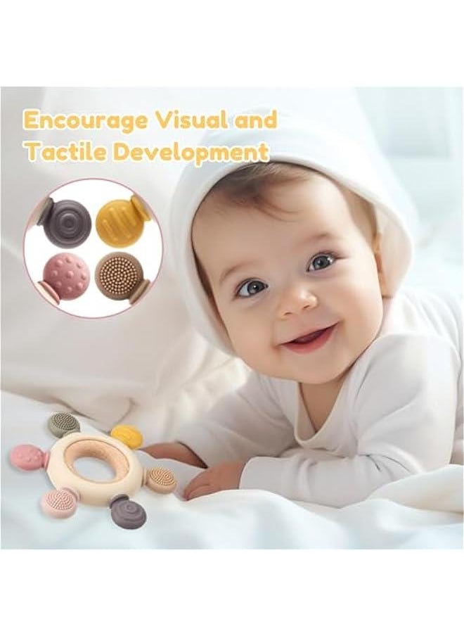 Baby Teething Toys for 0-6 6-12 Months, BPA Free Baby Teether Sensory Toys for Babies 0 3 6 9 12 18 Months, Newborn Infant Toys Gifts for 1 One Year Old Baby Boys Girls