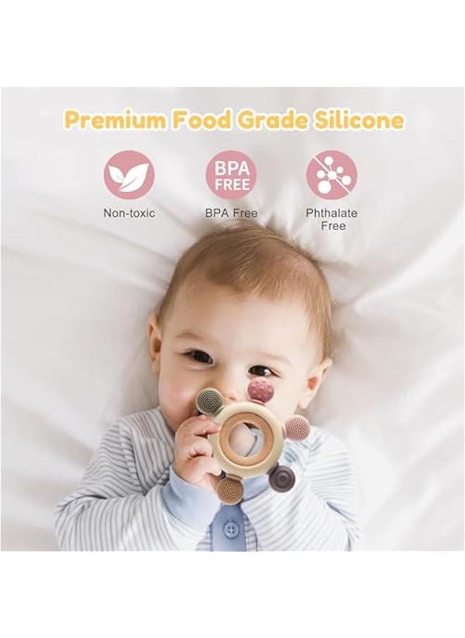 Baby Teething Toys for 0-6 6-12 Months, BPA Free Baby Teether Sensory Toys for Babies 0 3 6 9 12 18 Months, Newborn Infant Toys Gifts for 1 One Year Old Baby Boys Girls