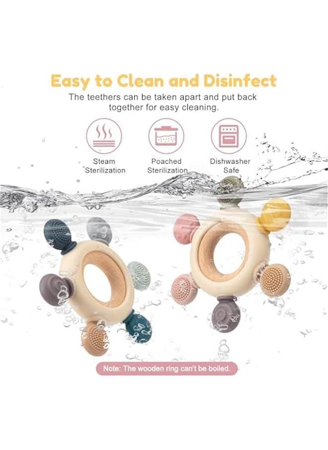 Baby Teething Toys for 0-6 6-12 Months, BPA Free Baby Teether Sensory Toys for Babies 0 3 6 9 12 18 Months, Newborn Infant Toys Gifts for 1 One Year Old Baby Boys Girls
