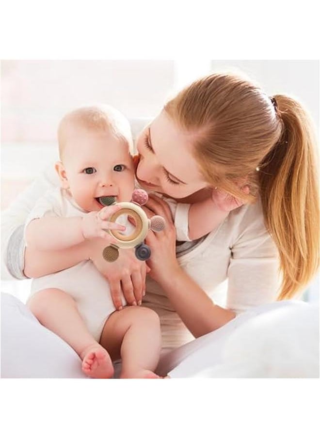 Baby Teething Toys for 0-6 6-12 Months, BPA Free Baby Teether Sensory Toys for Babies 0 3 6 9 12 18 Months, Newborn Infant Toys Gifts for 1 One Year Old Baby Boys Girls