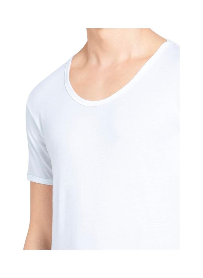Jockey 8817 Men Super Combed Cotton Round Neck Half Sleeved Vest with Extended Length for Easy Tuck Pack of 2