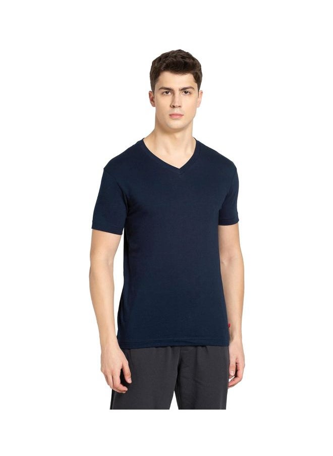 Jockey 2726 Men Super Combed Cotton Rich Solid V Neck Half Sleeve T Shirt