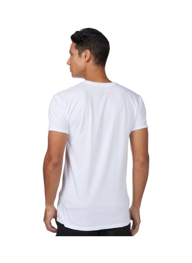 Hanes Mens 3 Pack Tagless Crew Neck T Shirt White Large
