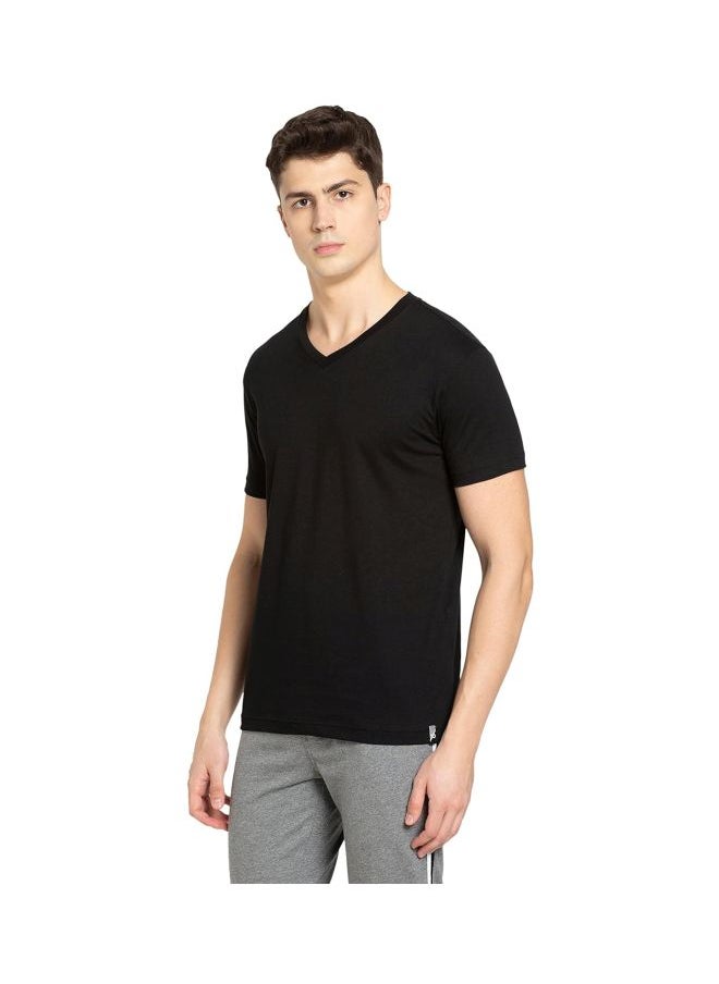 Jockey 2726 Men Super Combed Cotton Rich Solid V Neck Half Sleeve T Shirt
