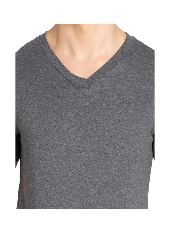 Jockey 2726 Men Super Combed Cotton Rich Solid V Neck Half Sleeve T Shirt