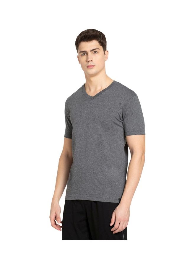 Jockey 2726 Men Super Combed Cotton Rich Solid V Neck Half Sleeve T Shirt