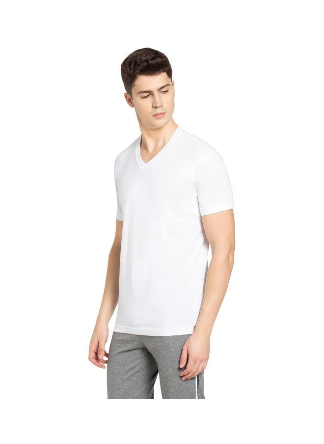 Jockey 2726 Men Super Combed Cotton Rich Solid V Neck Half Sleeve T Shirt