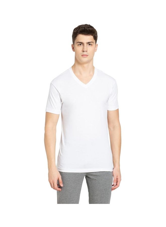 Jockey 2726 Men Super Combed Cotton Rich Solid V Neck Half Sleeve T Shirt