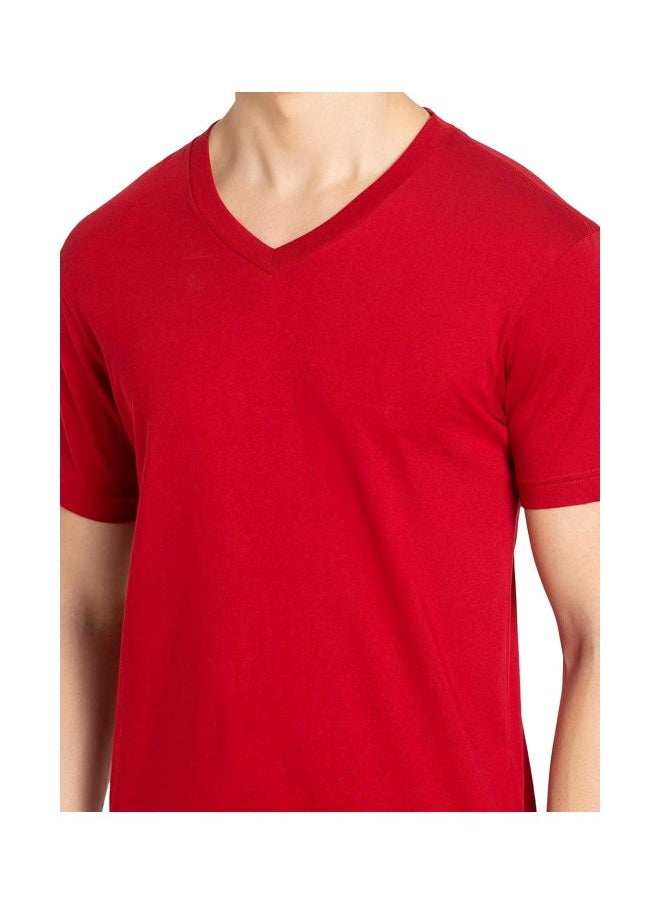 Jockey 2726 Men Super Combed Cotton Rich Solid V Neck Half Sleeve T Shirt