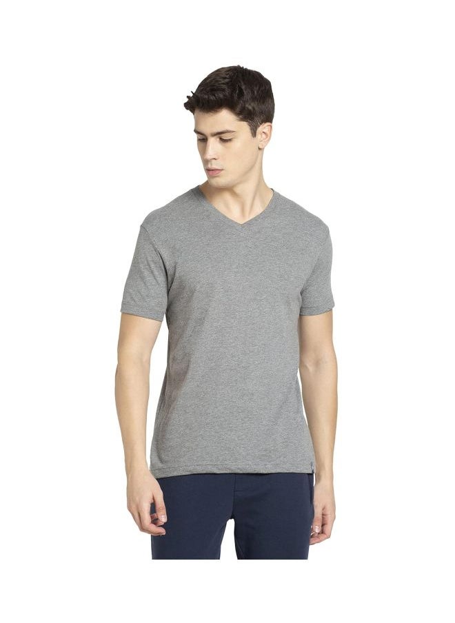 Jockey 2726 Men Super Combed Cotton Rich Solid V Neck Half Sleeve T Shirt