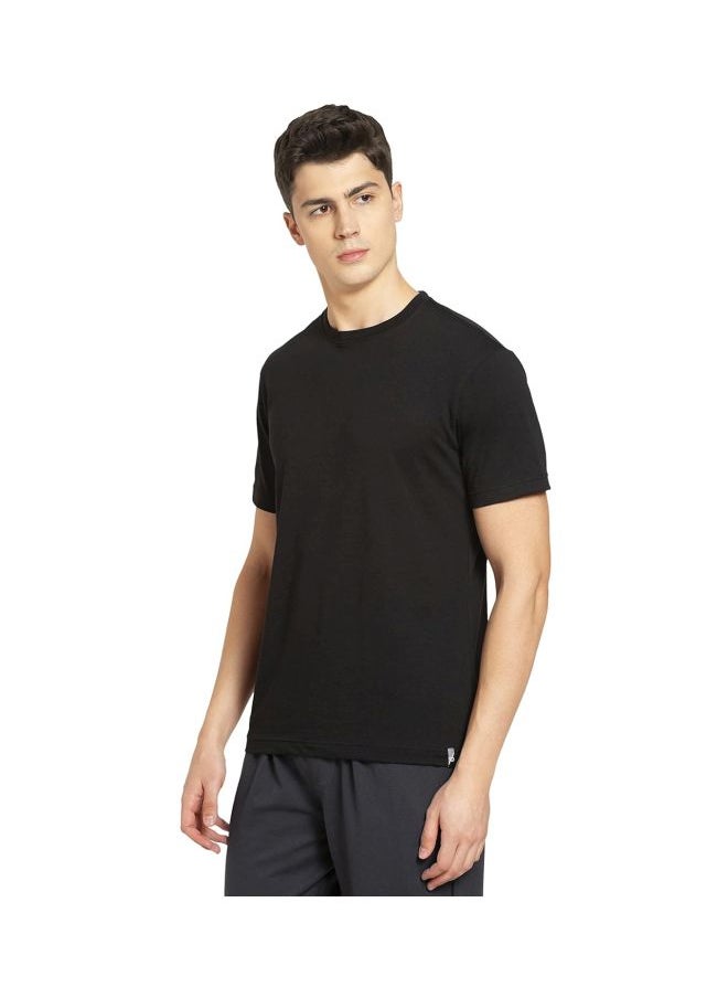 2714 Men Super Combed Cotton Rich Solid Round Neck Half Sleeve T Shirt