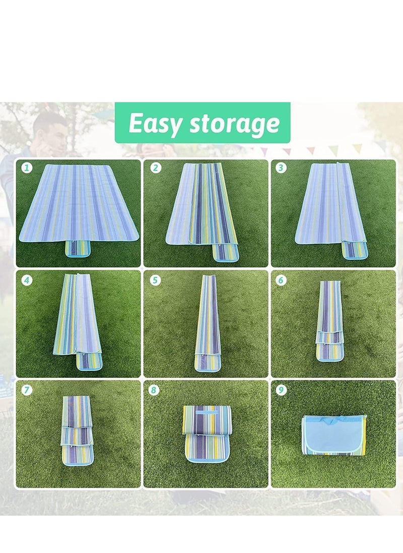 Foldable Picnic Blanket Waterproof Beach Blanket Waterproof Picnic Blanket Portable Picnic Mat Portable Beach Mat For Outdoor Camping Family Outdoor Park Garden 200×150cm