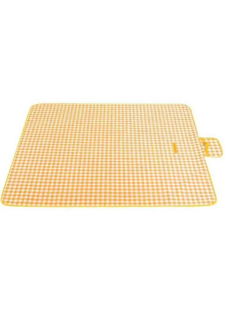 Extra-Large Picnic Mat Beach Mat, 80''x80'' Picnic Mat Waterproof Sand Resistant Foldable Portable Outdoor Camping Hiking Travel Meadow Park Music Festival Lawn Mat (Yellow Check, 80x80 inches)