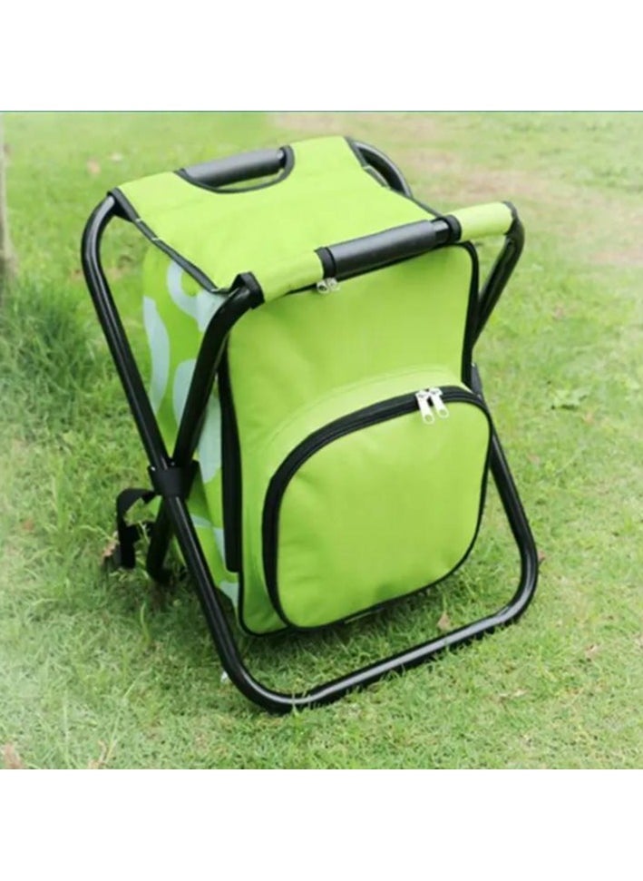 Portable Camping Chair, Back Rest and Cooler Bag,Lightweight Portable Outdoor Chair for Fishing Garden Hiking Backpacking Travel Outside Seat